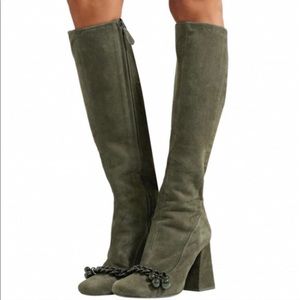 Tory Burch Addison Charm Boot suede